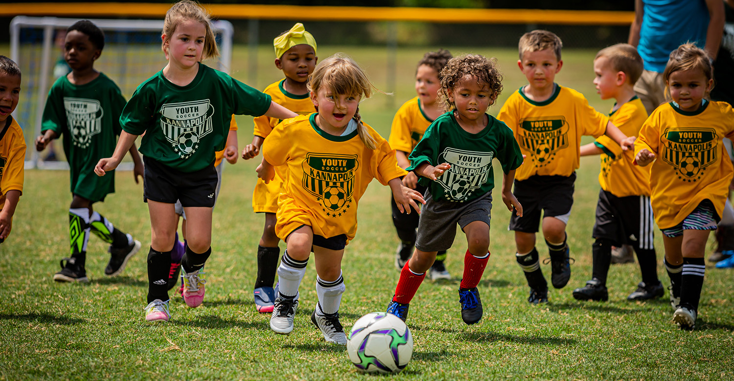 Kids playing soccer